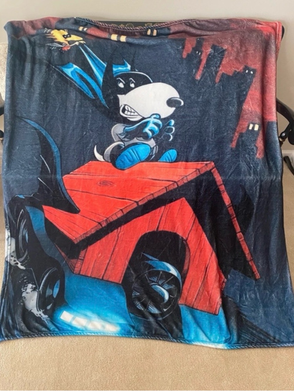 Snoopy Batman blanket